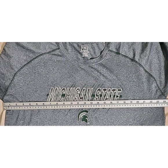Men's Michigan State Spartans Crew Neck SS Heather Gray Tee Shirt XL - Picture 3 of 6